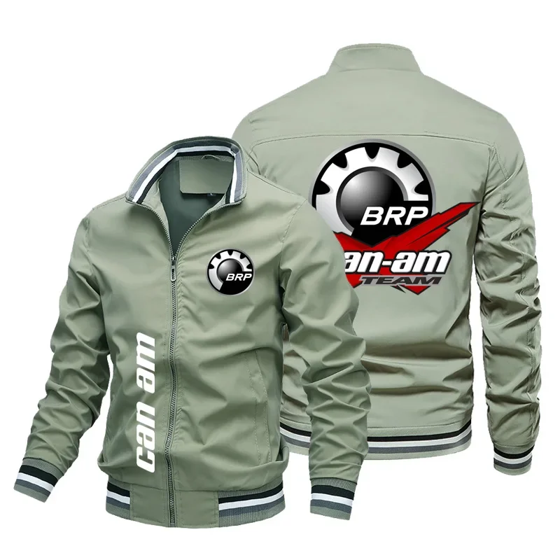 New Men\'s Coat Brp Can Am Logo Printed Jacket Ritsling Outdoor Sports Bisbol Motorcycle Racing Motor Windcheel