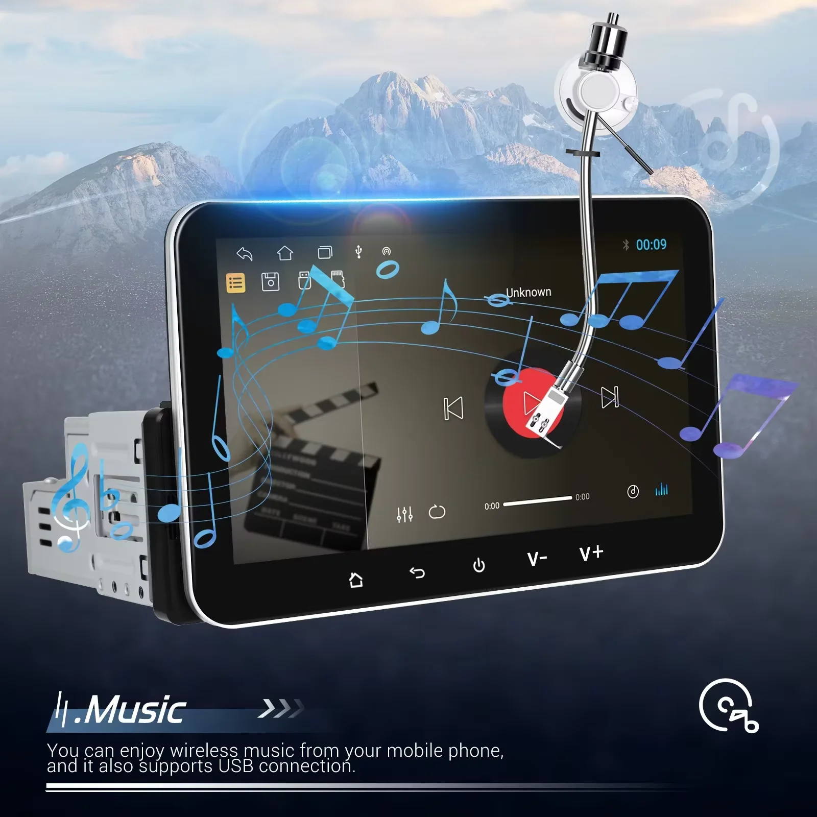 Podofo 7inch Android 2+32G Car Radio For Universal Carplay autoradio IPS Screen WIFI Navigation Bluetooth FM Multimedia Player
