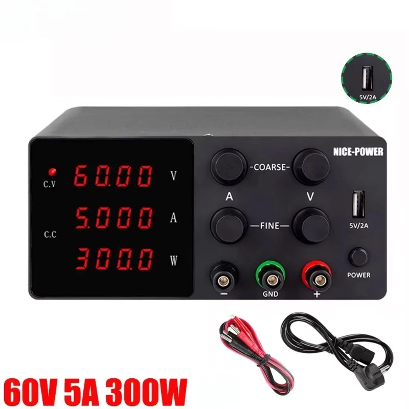 POWER SPS-W605 42V 36V 15V Fuente de alimentación CC ajustable 60V 5A 300W Fuente de alimentación de banco de laboratorio digital de alta precisión