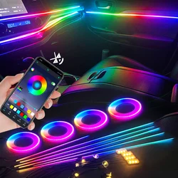 Oprah 18 in 1 LED Symphony Ambient Light For Car Interior Full Colors Streamer Decoration RGB Neon Acrylic Strip USB Atmosphere