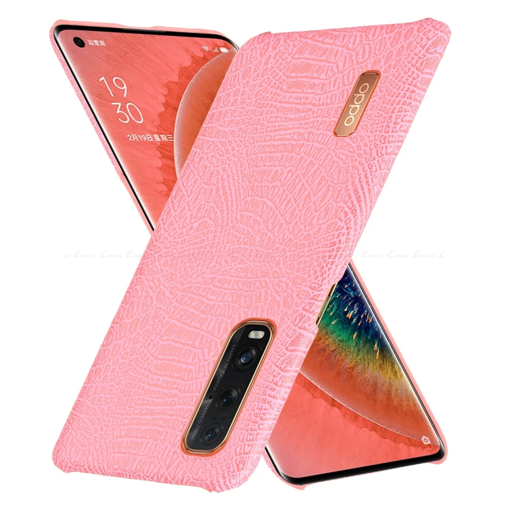 Funda de teléfono de cuero de serpiente de cocodrilo, funda trasera de plástico dura ultrafina para OPPO Find X3 X2 Pro Lite R17 RX17 Neo