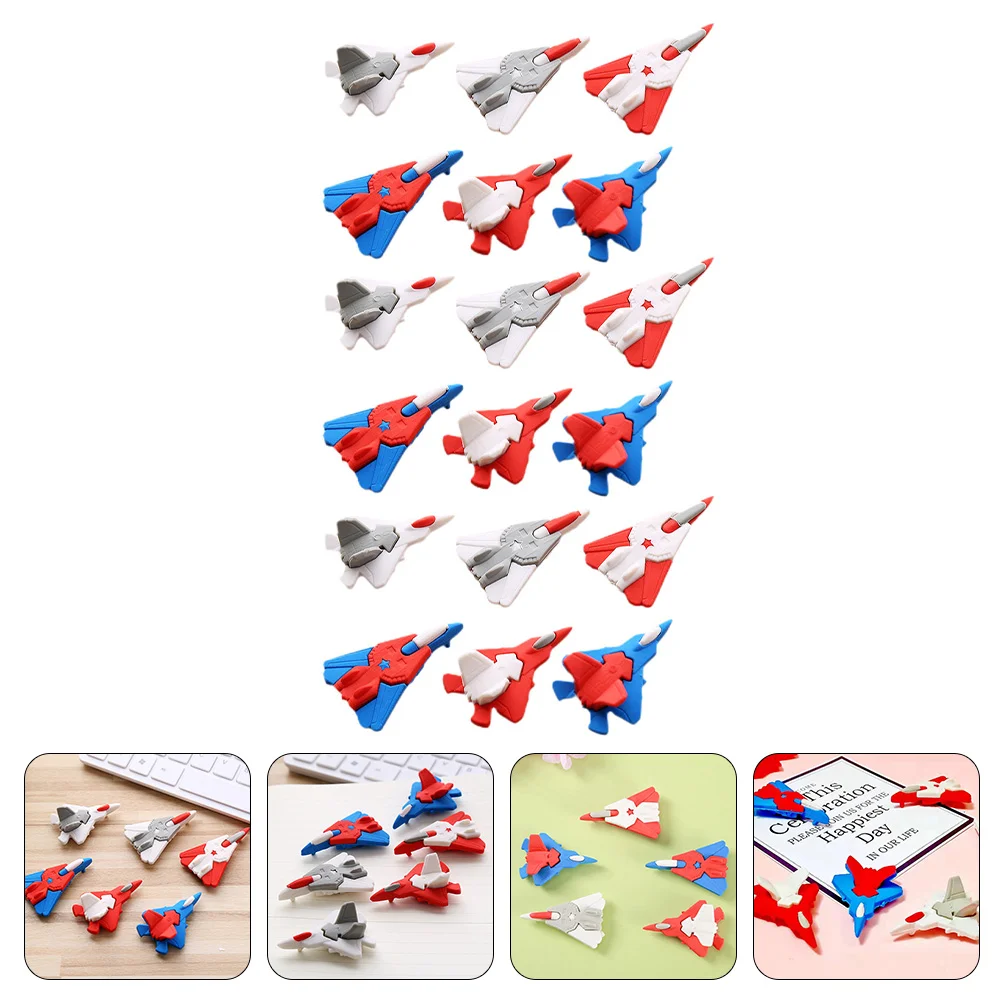 18 Pcs School Eraser Pencils for Kids Cartoon Helicopter Erasers Top Hat Adorable