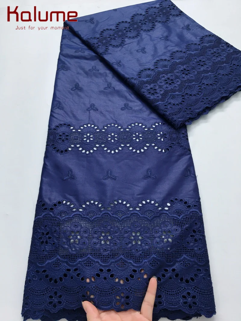 

Kalume African Soft Cotton Fabric Dubai Lace Fabrics High Quality Material African Fabric for Sewing Man Suit Cloth 5Yards F4255