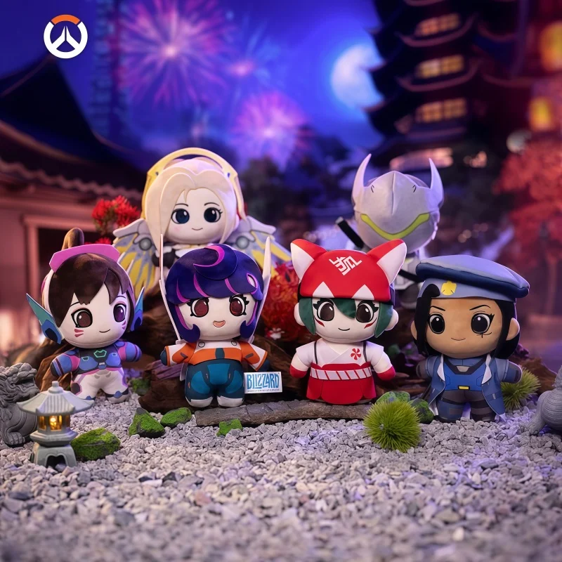 Llavero de peluche de aniversario de Overwatch de Blizzard, colgante de muñeco de peluche de Kiriko, Mercy, Ana, serie de adornos coleccionables, regalo