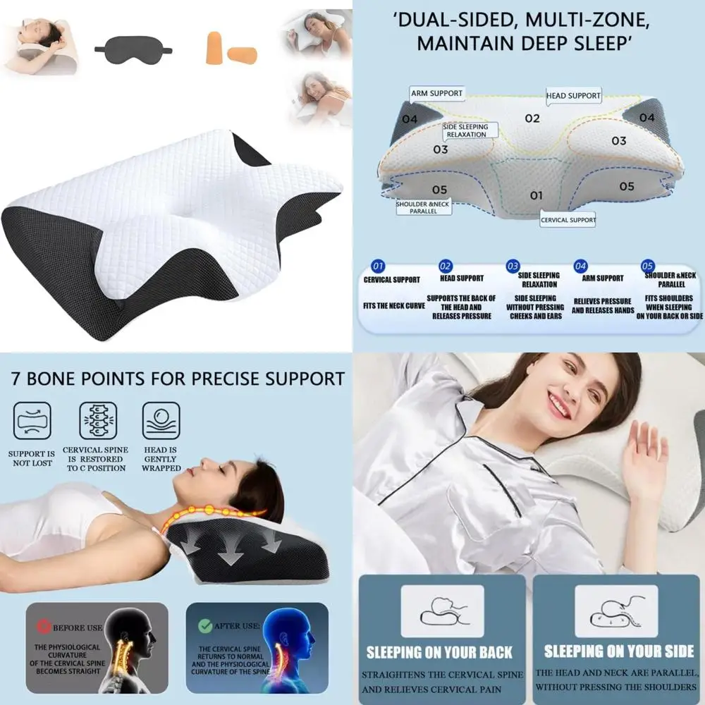 

Orthopedic Pillow by Glovoro: Dream Deep Support for Neck and Spine, Memory Foam with Slow Rebound Technology