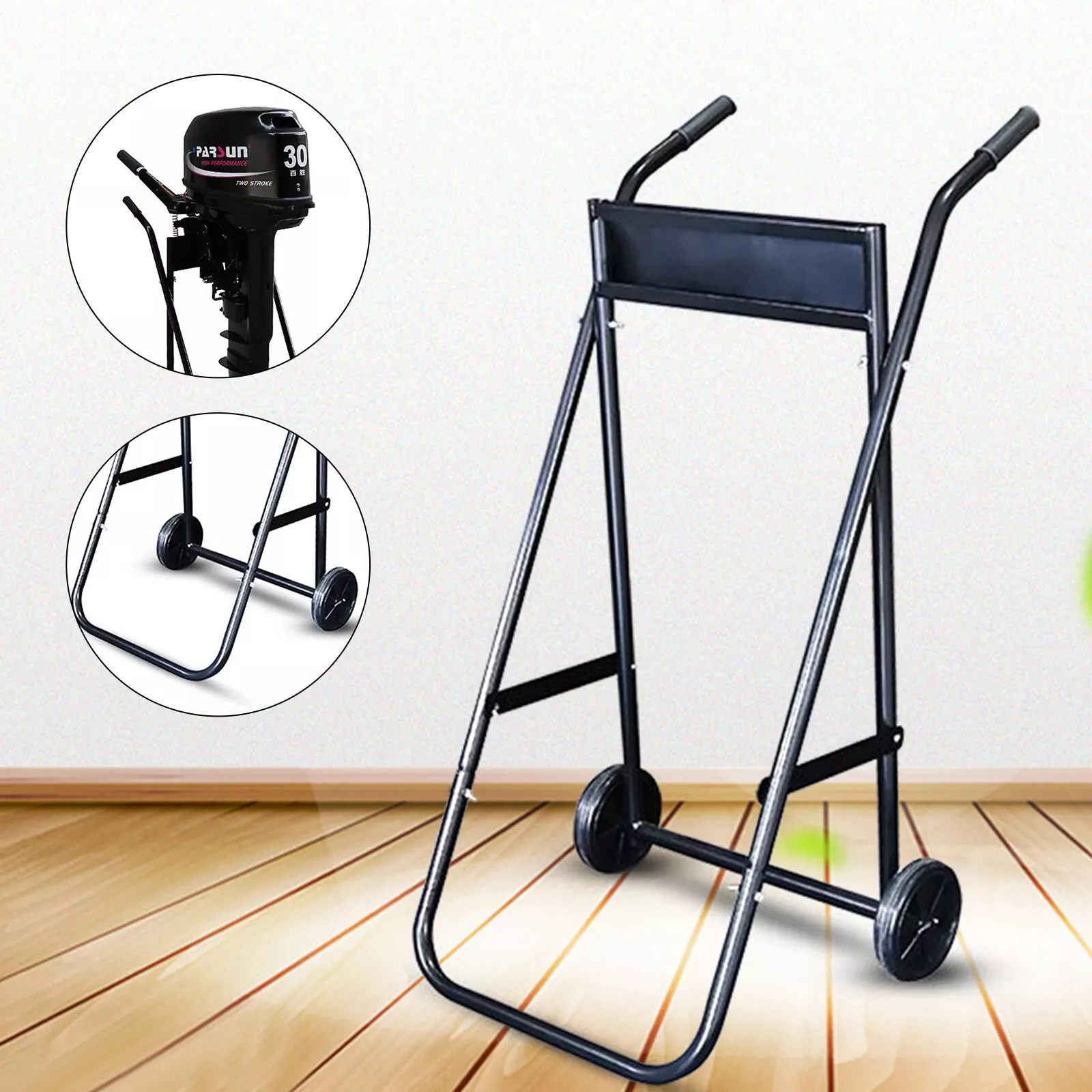 

Foldable Outboard Motor Trolley Stand, 70KG Load Capacity for Boat Engine