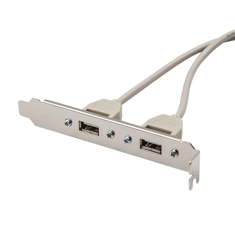 최신 2 포트 마더 보드 USB 2.0 커넥터 케이블 어댑터 후면 패널 브래킷 9 인치 컴퓨터 액세서리