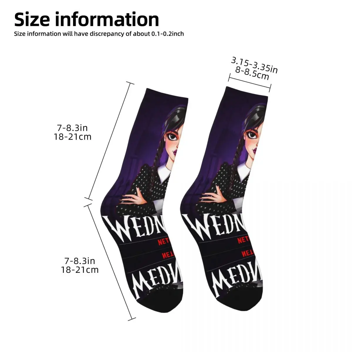 Wednesday Adams cosy Unisex Socks Windproof Happy Socks Street Style Crazy Sock