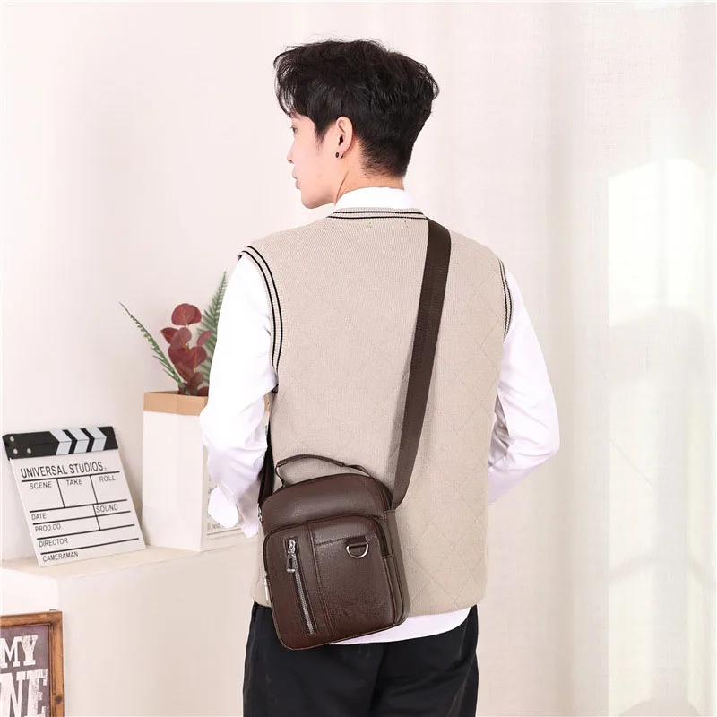 Fashion Handbag For Men Small Shoulder Bag High Quality Durable Male Handbag Portable Messenger Bag Flap Mini Waist Bag hombre