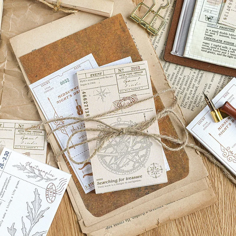50 Sheets/pc Retro Scrapbook Stickers European Style Memo Pad Scrapbooking Planner Notebook Decor Stickers