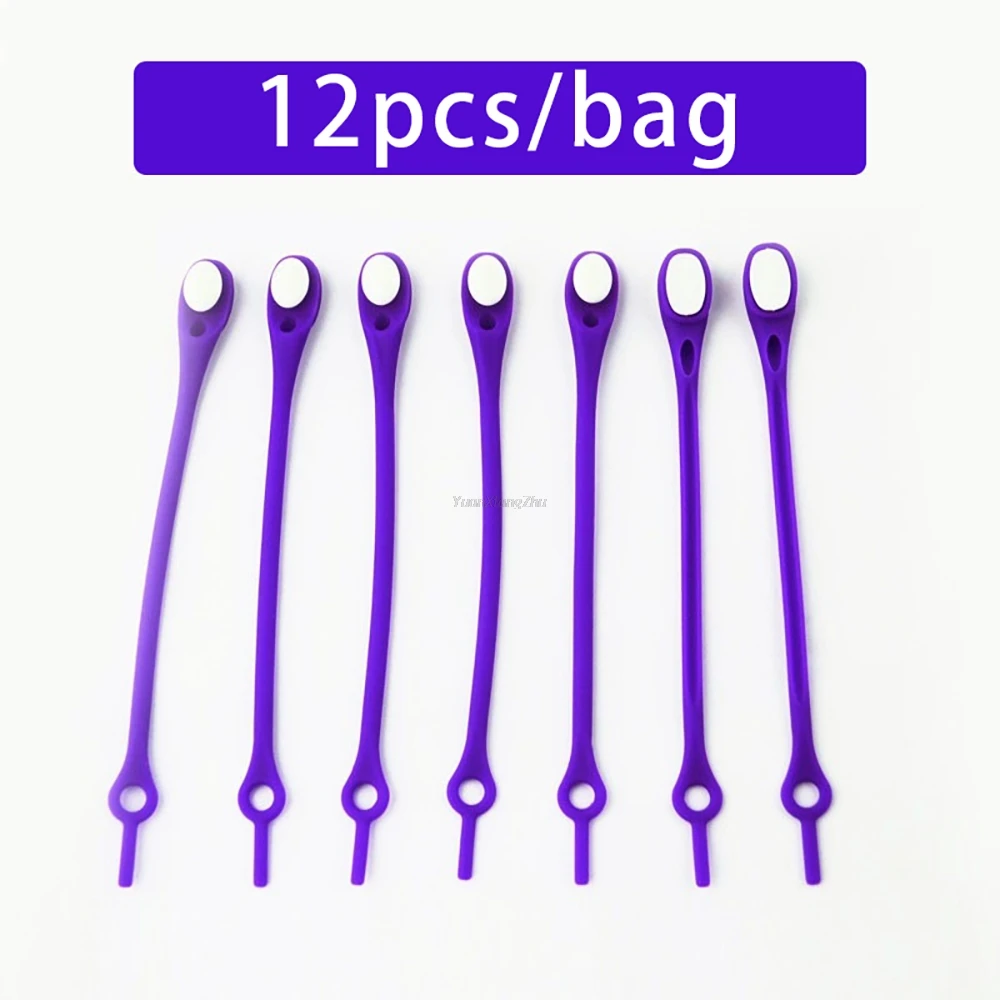 12-pack Laceless siliconen elastische veters rubberen veters volwassen kinderen luie kant gratis veters one size veelzijdig past op de meeste schoenen