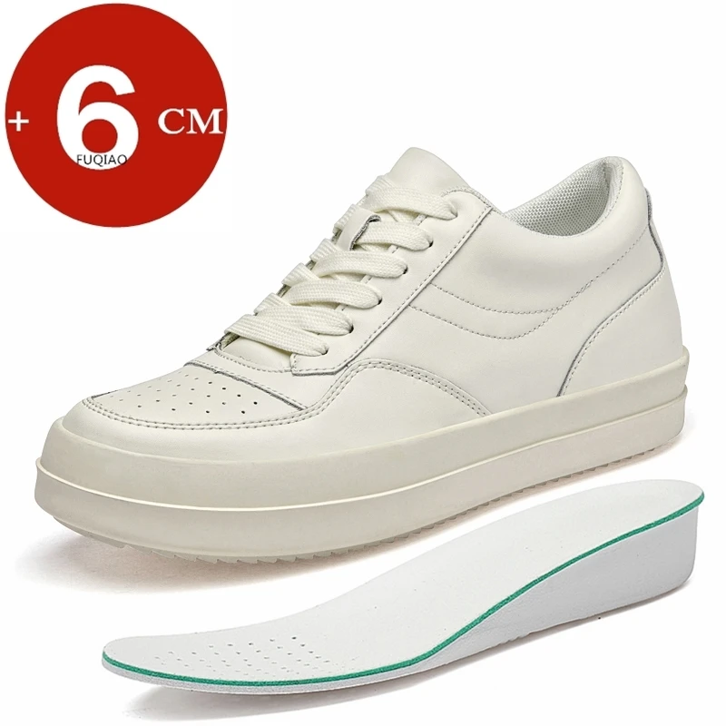 

6cm Height Increase Men's Shoes Elevator Casual Sneakers Genuine Leather Comfortable Slip-Resistant Fashion Lift Sport Footwear