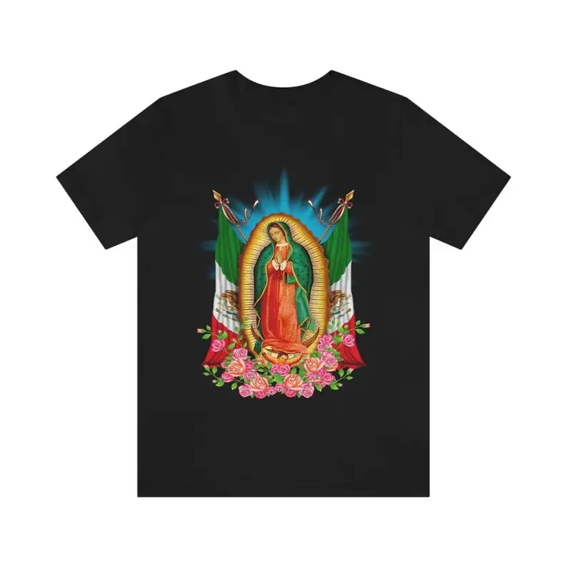 

Лето 2022, новинка, хит продаж, мужская футболка Virgin De Guadalupe, католическая мексиканская гордость, дышащая футболка