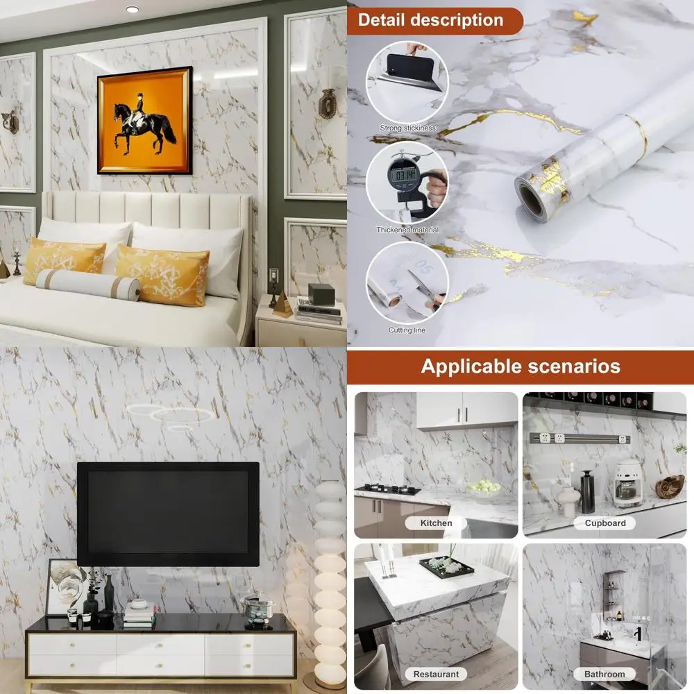 

Глянцевая белая и золотистая самоклеящаяся бумага под мрамор, 23,6x472,4 см, для кухонных и ванных шкафов