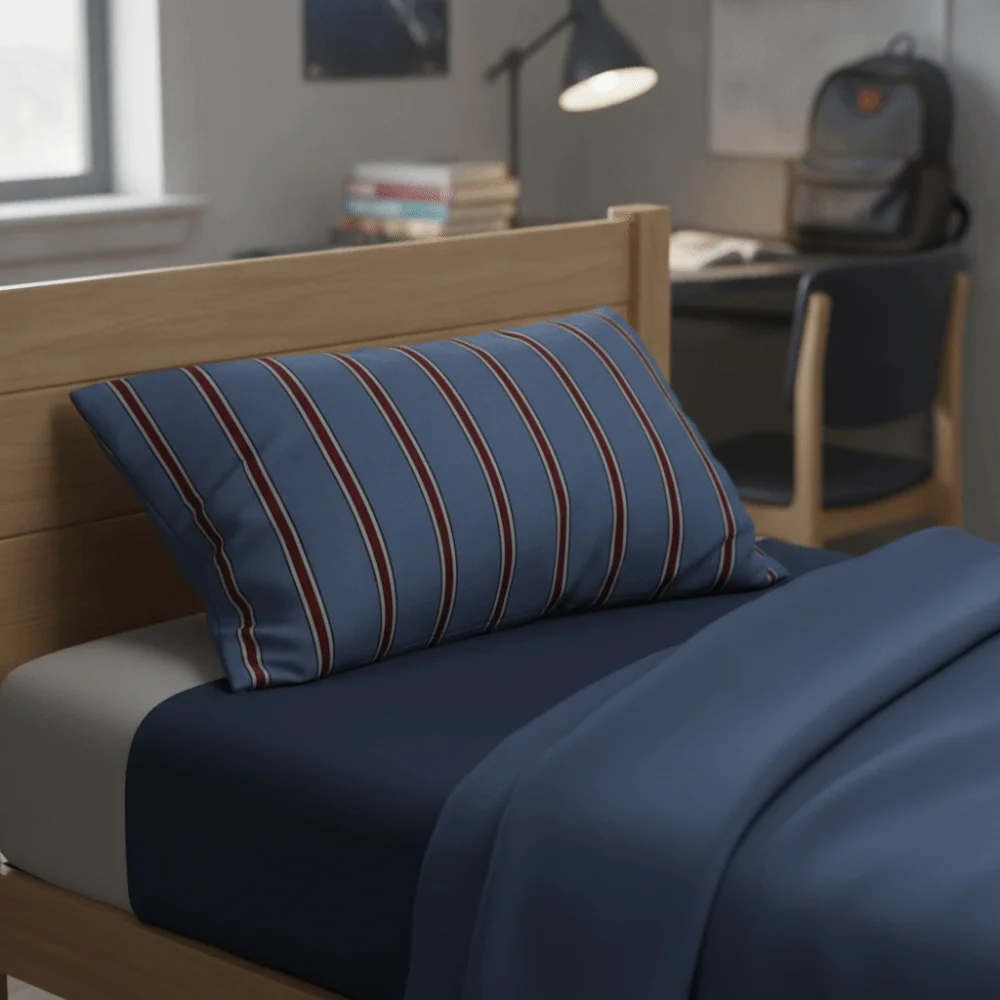 Cotton Stripe Pattern Single Pillowcase Rectangle Washable Student Pillowcase Skin-friendly Envelope Opening Design
