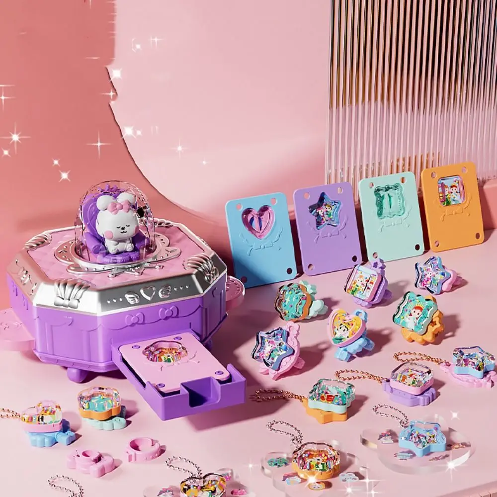 Cute DIY Magical Goo Card Gift Box Rabbit Rich Content Goo Card Sticker Set 3D Portable Goo Card Full Set Stickers Children