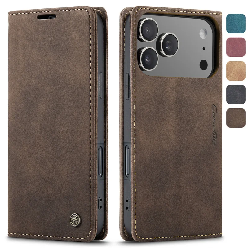 

Phone Case for iPhone 17 Pro Max 16E 16 15 14 Plus 13 12 11 Flip Leather Kickstand Wallet Card Holder Pocket Magnetic Full Cover