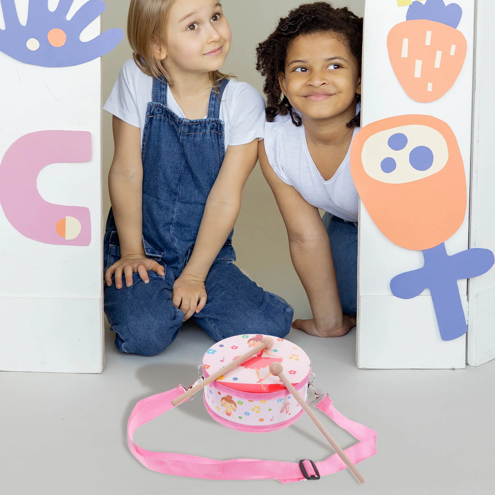 Juguetes de percusión para niños, instrumento Musical de tambor de mano, instrumentos educativos de madera, suelo para niños