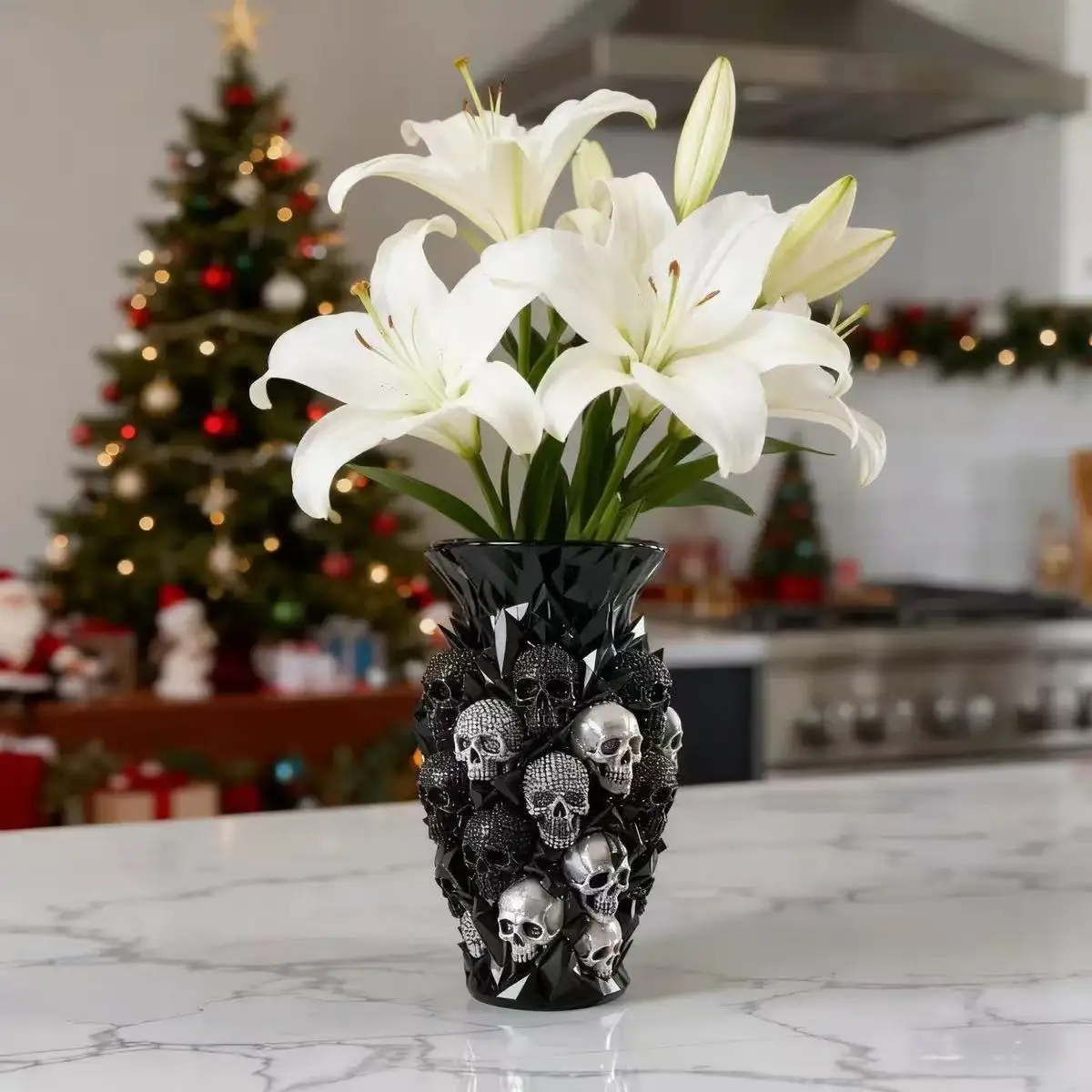 New Halloween Skull ornament Resin Crafts Creative Ornament Skull Vase Decoration view 4