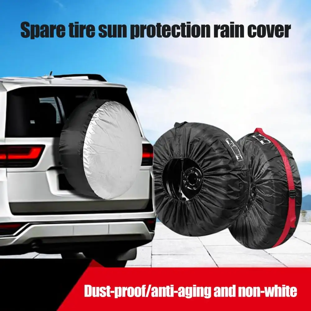 Car Tire Cover Adjustable Buckle Waterproof Dustproof Protector With Handle Aged Tire Prevention Cover For 13-23 Inch Tires