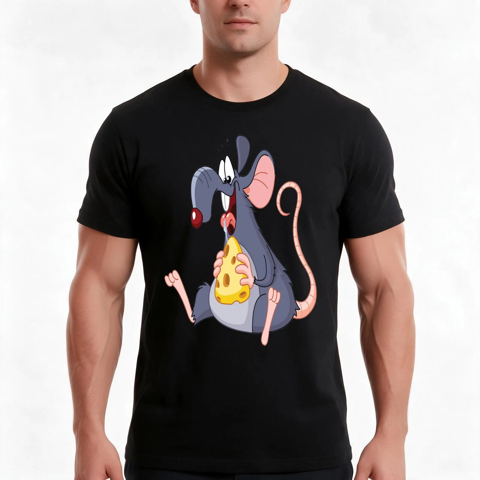 mouse pad T-Shirt Summer Casual Cotton Tee Oversized Streetwear Tops Vintage Graphic Print Loose Fit Short Sleeve