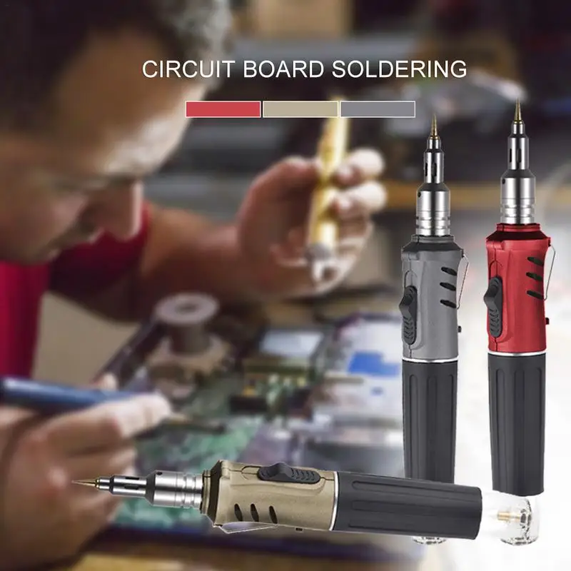 Gás Butano Ferro de Solda com ar Quente Lança-chamas Auto Ignition Flame Jóias Building Circuit Board em 1