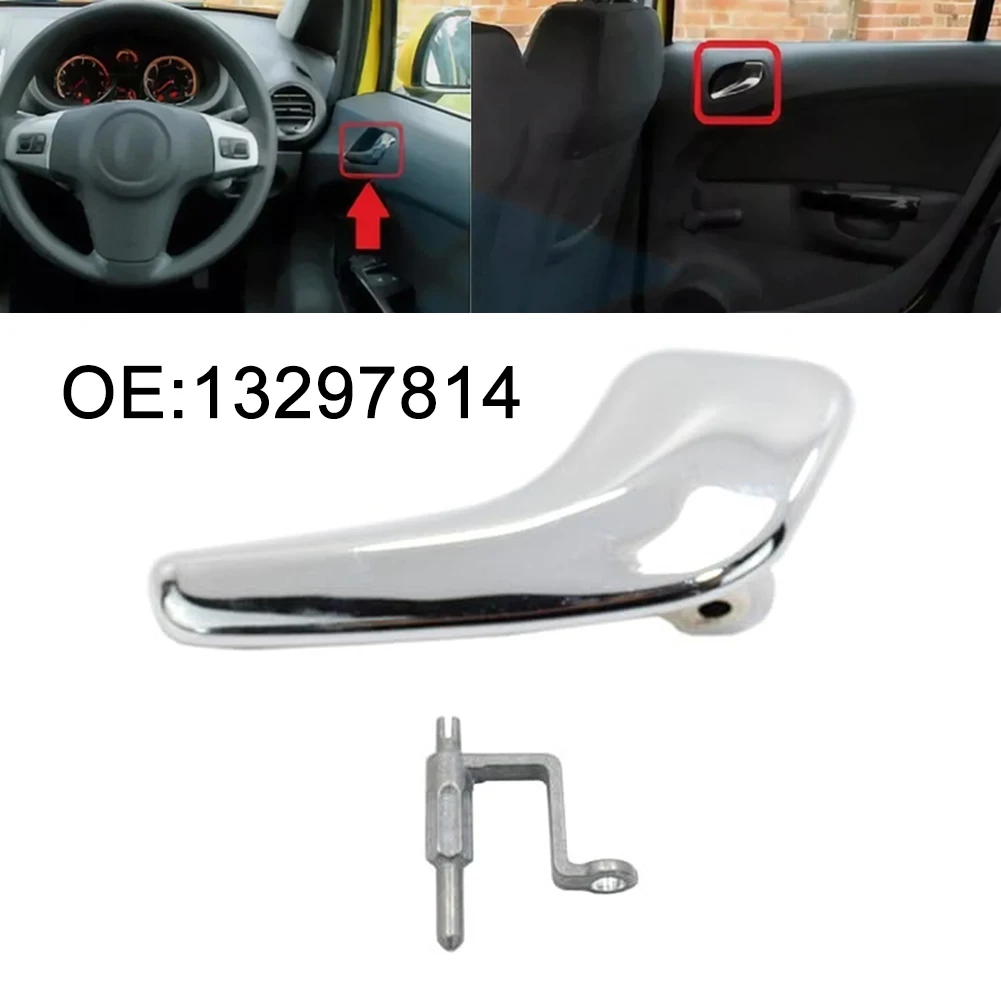 Sleek Chrome Inner Door Handle Replacement for VAUXHALL For OPEL For CORSA D (2006 2014) Fits OEM Number 13297814 Easily