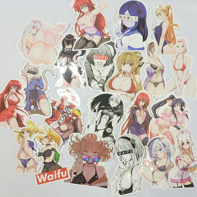 100 sztuk seksowna piękna dziewczyna Anime Cartoon Waifu naklejka strój kąpielowy królik dziewczyna wodoodporna naklejka na notebooka etui na telefon Decor zabawki