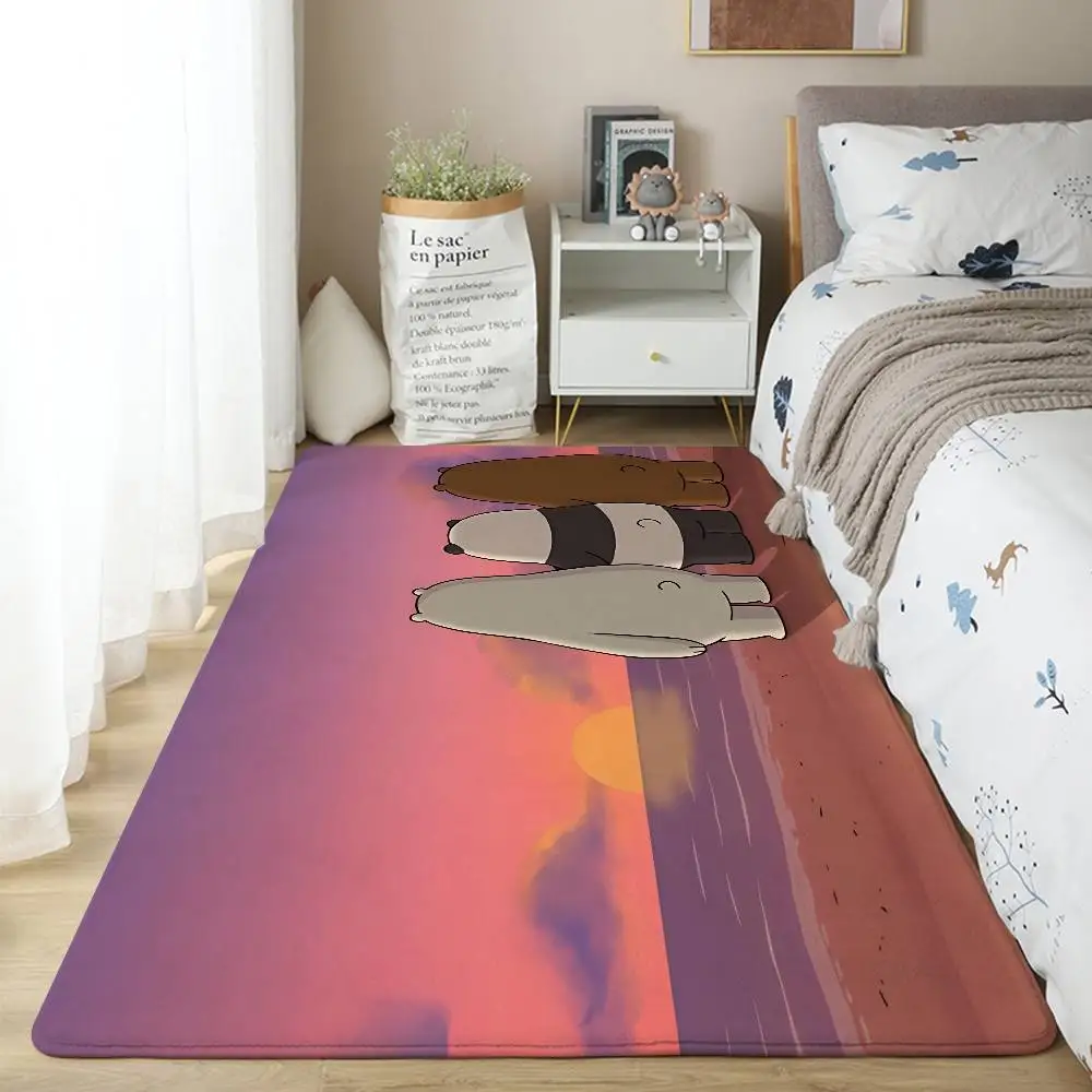 

Anime W-We B-Bare Bears Floor Mat Art Carpet Rug For Bedroom Living Room Sofa Home Doormat Decor,Large Kid Non-slip Floor Mat