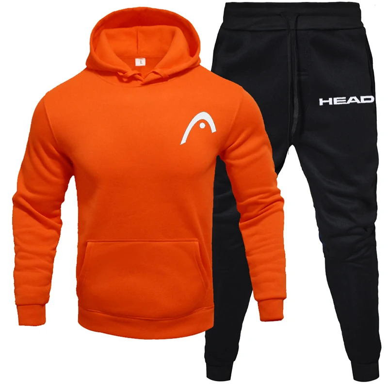 2024 New Men\'s Fashion  Outdoor Fitness Hooded Sets Sports Luxury Hoodie + Pants Clothing Tracksuit Sets Men\'s Casual Fleece War