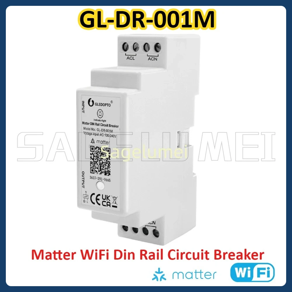 Matter Din السكك الحديدية قطاع دارة التتابع التبديل على إيقاف وظيفة واي فاي App التحكم الصوتي Max16A أجهزة التدبير المنزلي الذكية GLEDOPTO #5