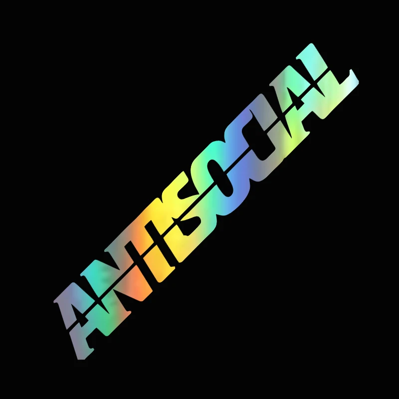 

1PC Antisocial Letter Car Stickers for Rear Window Auto Front Windshield Vinyl Decals DIY Cool Racing Body Waterproof Decoration
