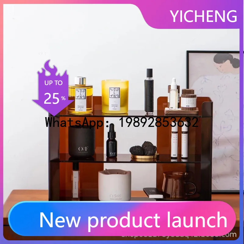 

PYJ household dining table multi-layer acrylic cup holder desk living room storage rack