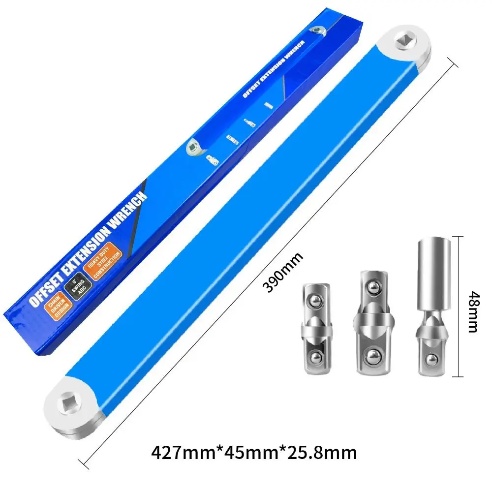 

Steel Offset Extension wrench Double Head 360-degree Rotating Ratchet Spanner Universal Multi-function Ratchet Repair Tools Hone