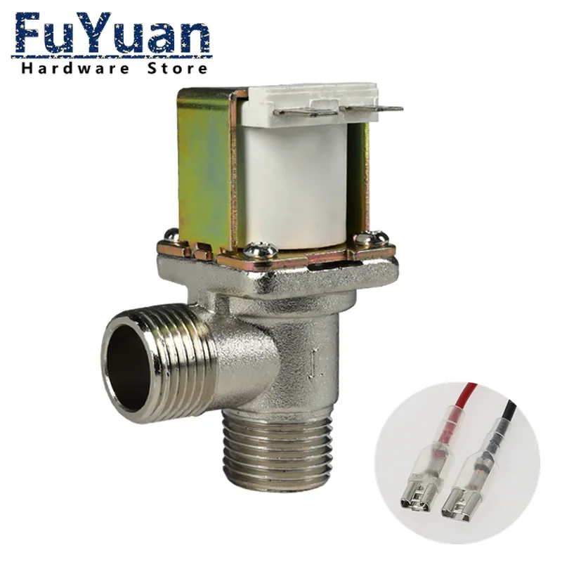 RO Large Direct Drinking Fountain Water Inlet Solenoid Valve 220V 24V 12V Copper Valve Right Angle DN15 G1/2 External Thread