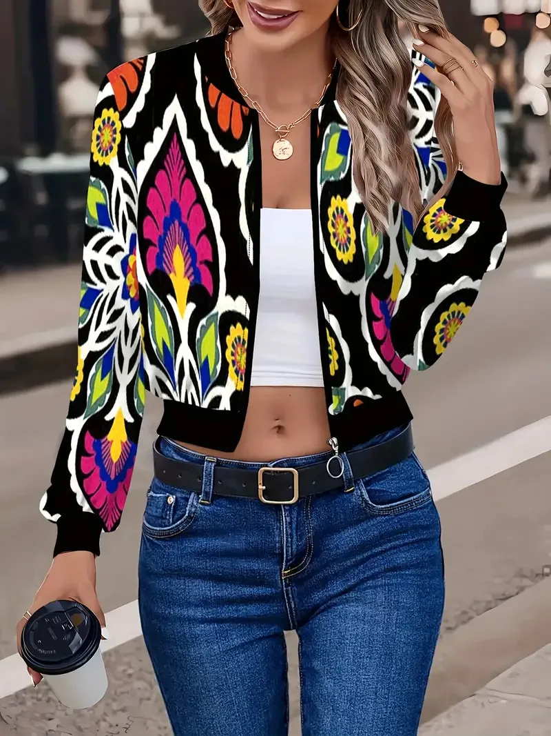 European and American Cross border Trade 2024 New Fashion Trend Leisure Versatile Ethnic Women's Jacket WL009 Extremely Simple S