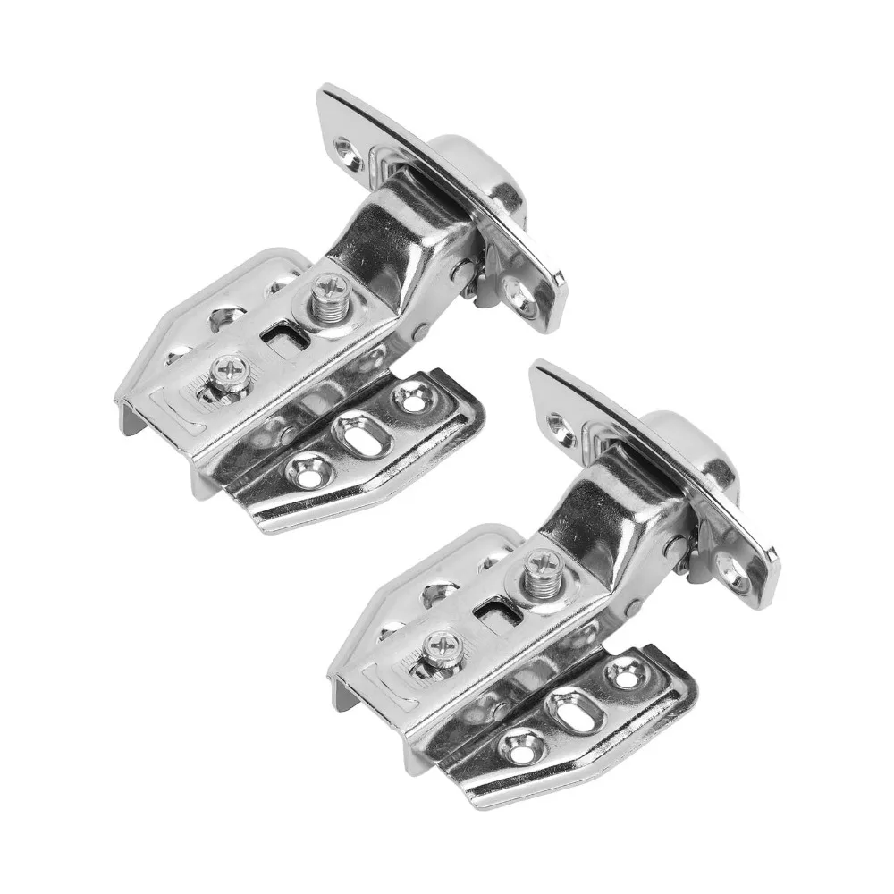 4Pcs Stainless Steel Cabinet Hinge 2.0mm Thickness Fixed Mount Soft Close Hinge Buffering Damping Full Overlay No Door Hinge