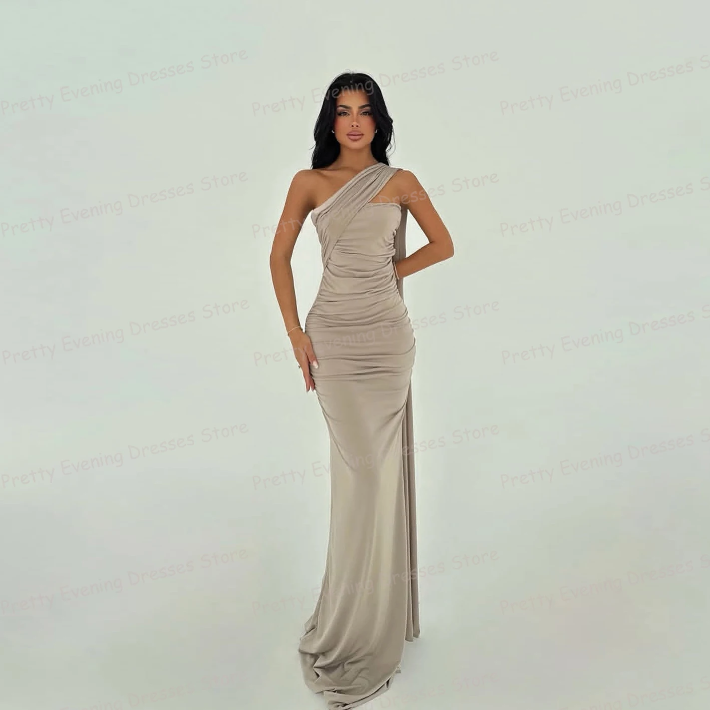 

Простые вечерние платья 2025 г. Женские сексуальные платья русалки на одно плечо с открытой спиной для выпускного вечера Vestidos De Novia по индивидуальному заказу فساتين سهرة