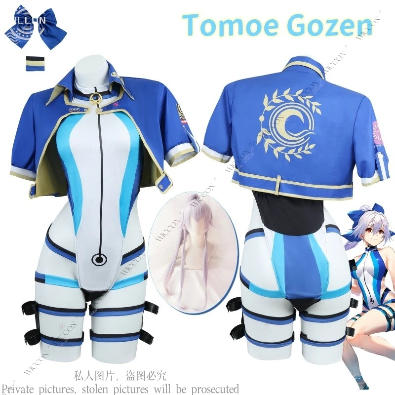 Tomoe Gozen Fate Swimsuit Summer Sweet Suit Coat Cosplay Costume Halloween Outfit For Women Wig Grand Order Omoe Gamer Inferno