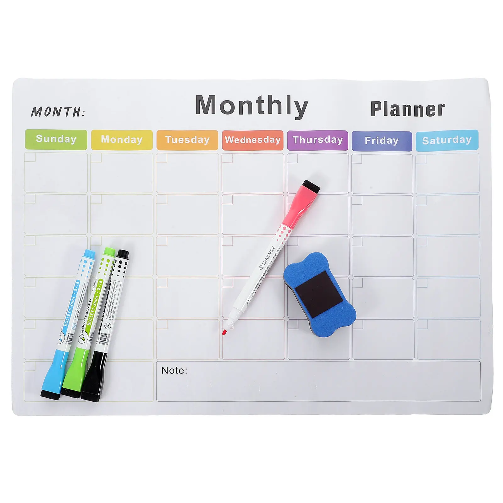 1Set Magnetic Whiteboard Sheet for Refrigerator Erasable Planning Board Compact Space Saving No Residue Removable Family