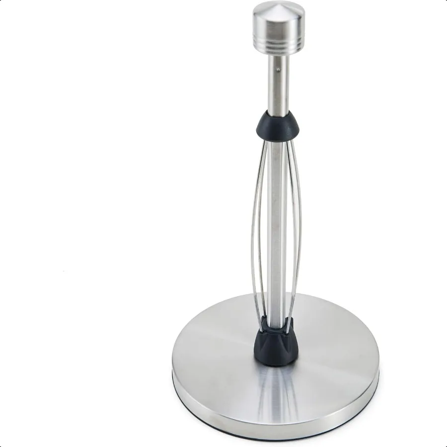Perfect Tear Low Profile Stainl Steel Countertop Paper Towel Holder One Handed Pull No Unraveling Weighted Base to Prevent Tipp