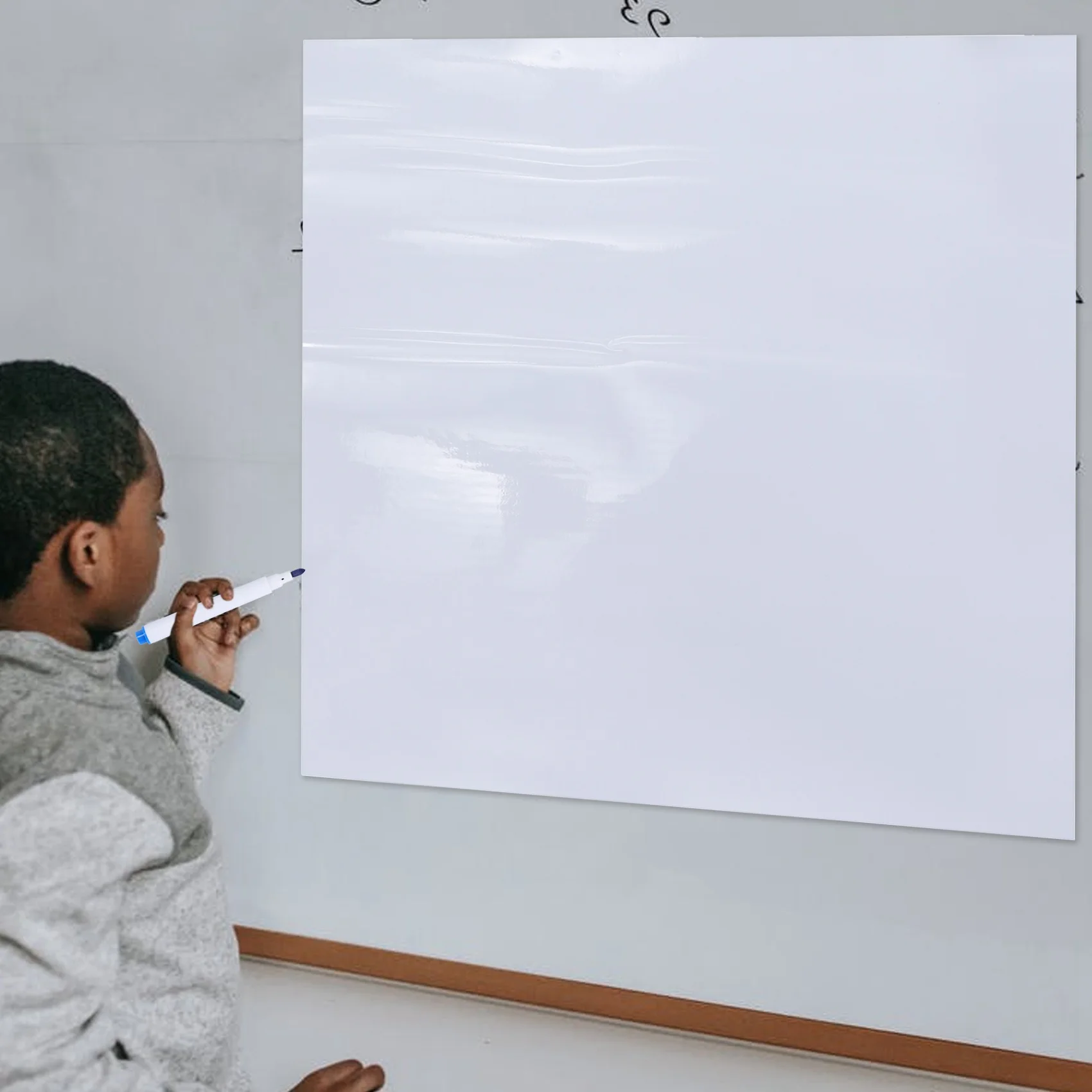 필앤스틱 화이트 보드 PVC 칠판 벽 스티커 프리 마커 펜, 어린이 방 B17 에 적합, 45cm x 200cm/조각