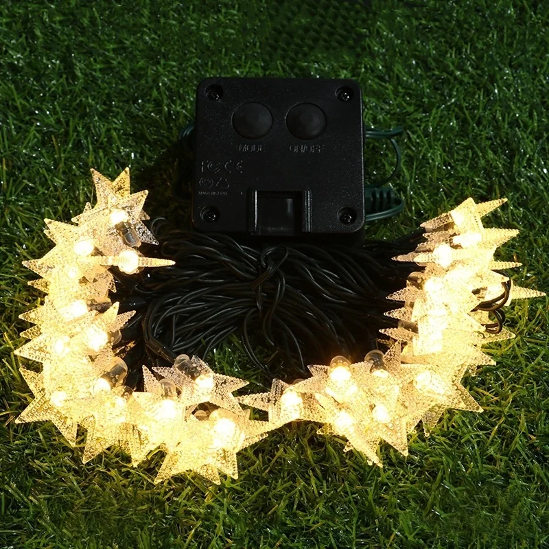 

20 50 светодиодов, водонепроницаемая рождественская солнечная лампа, уличная солнечная батарея, звездные гирлянды для сада, патио, пейзажа, рождественской елки, Новый год