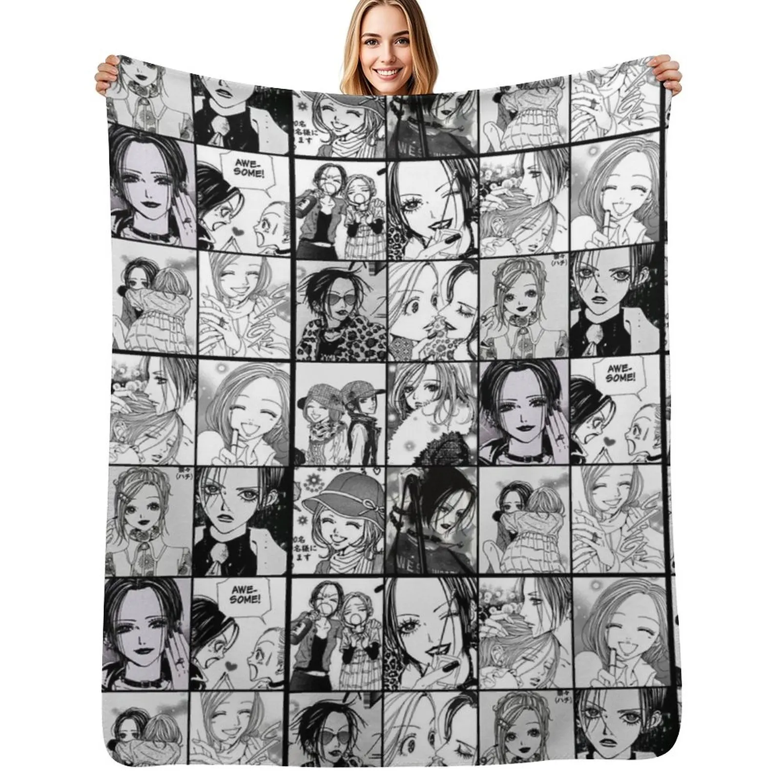 

Nana x Hachi Manga Panel collage 2 Throw Blanket All Season Lightweight Soft Blanket for Bed