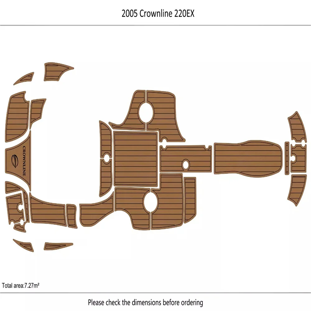 

2007 Crownline 210 LS cockpit swim platform Pads 1/4" 6mm EVA Faux Teak Deck Mat SeaDek MarineMat Gatorstep Style Self Adhesive