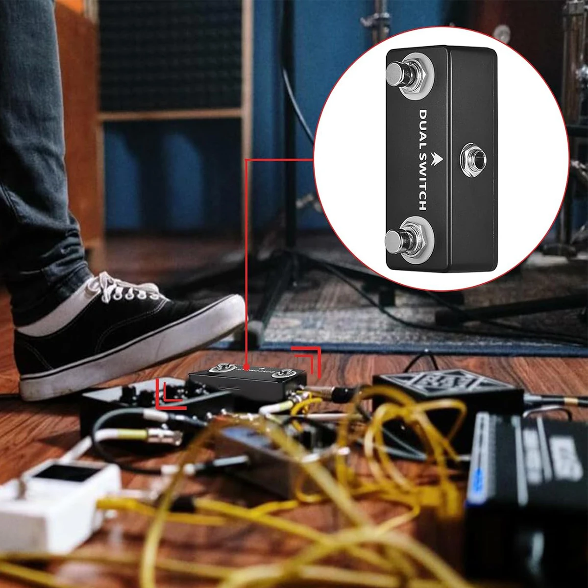 MOSKY DUAL SWITCH Gitaar Effect Pedaal Dual Voetschakelaar Voetschakelaar PURE BUFFER Gitaar Pedalen Volledig Metalen Shell Gitaar Accessoires