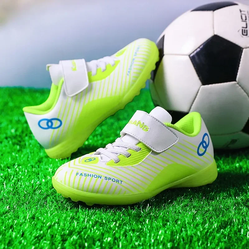 Marca de moda crianças futsal tênis profissional indoor turf sapatos de futebol tamanho 29-39 formadores de futebol crianças chuteira sociedade