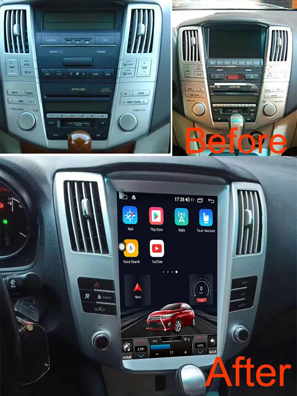 

Carplay Car Radio Android Gps Car Accessories Car Tesla Screen Car Radio For Lexus Rx Rx300 Rx330 Rx350 Rx400h 2004-2008 Android