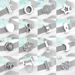 New Arrival Sparkling 925 Sterling Silver Round Clear CZ Clips Beads for Jewelry Making Fit Reflexions Charm Bracelet