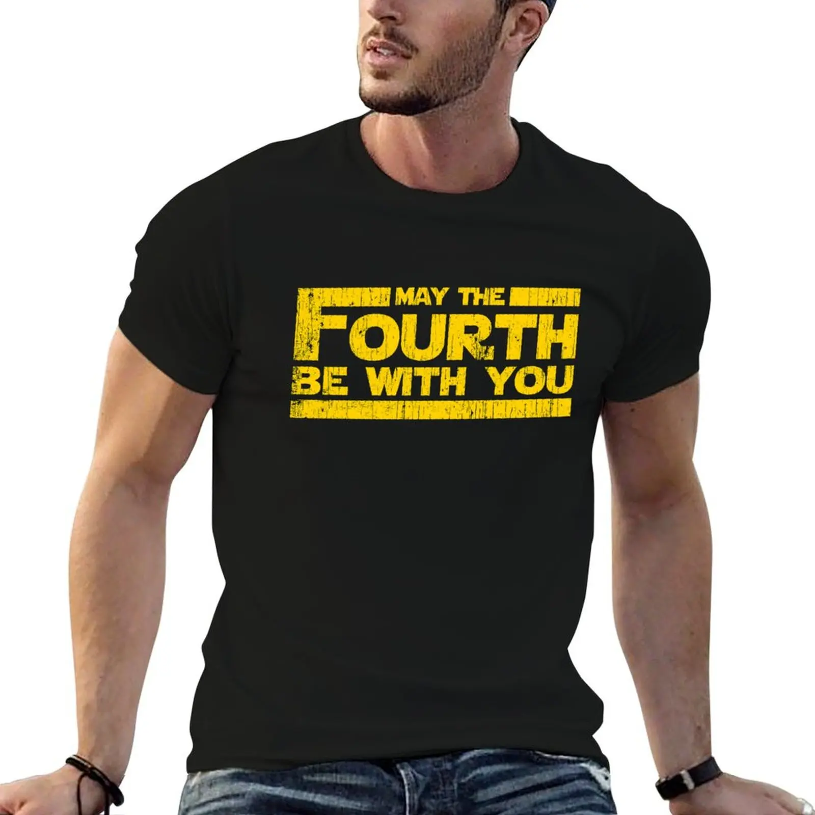 

May The Fourth Be With You 4th T-Shirt cotton t shirt pack cotton tshirt 100% T-Shirt